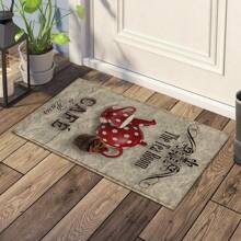 1 Stück Kaffee Muster Willkommens Fußmatte, Vintage Heim Dekoration, TPR-Rückseite Kunstwoll Matte, geeignet für Kaffee Shop Eingang, Veranda, Innenbereich - Weich, Strapazierfähig, waschbarer Bodenbelag für Wohnzimmer, Bad, Schlafzimmer, Spielzimmer, Waschküche, Dorm, Küche Dekoration