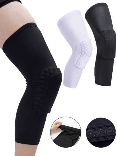 1pc S/M/L/XL Unisex Honeycomb Crash Pad Knee Brace, Anti-Slip Elastic Compression, Comfortable Breathable For Basketball, Football, Badminton, Table Tennis, Cycling, Hiking, Running Gym Accessories Knee Support