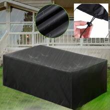 1pc Black Furniture Cover, Made Of Oxford Cloth, Water-Resistant, Suitable For Outdoor Patio And Indoor Furniture, Keeps Furniture Clean And Tidy
