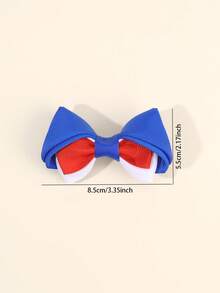 2pcs Forth Of July Hair Bow For Girls Adorable Cat Ear Shaped Bow Alligator Clips Red White Blue Hair Clips Patriotic Girls Bows Barrettes Independent Day Carnival Kids Hair Accessories - Multicolor - View 6