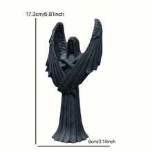1 Peça, Estátua Ornamental do Anjo Negro. Esta escultura de um anjo é feita em um estilo escuro, se afastando da imagem tradicional de um anjo e contando histórias não contadas.