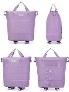 1pc Wheeled Travel Bag, Expandable Three-Layer Two-Layer Four-Layer Folding Duffel Bag, Backpack Spare Travel Bag, Detachable Roller Travel Bag, Duffel Bag, Foldable Wheeled Travel Bag For Travel Or Business Trip, Student School Bag For School School Accessories School Stuff - Multicolor - View 7