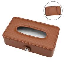 通用车载纸巾盒，皮革餐巾架，后座遮阳板悬挂式纸巾分配器，汽车座椅靠背带纸巾盒