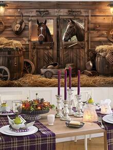 1 件西部牛仔背景横幅，乡村狂野西部牛仔竞技装饰，适用于农舍派对、生日等，多用途背景布，家居装饰，生日派对装饰，适用于照相亭和家庭装饰