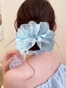1 pièce Chouchou en dentelle doux et élégant pour femme, support de queue de cheval, convient aux robes, accessoire capillaire pour le port quotidien, printemps/été, chouchous de style bohème chic