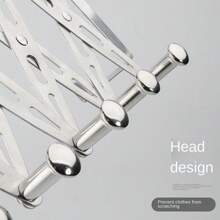 1pc Stainless Steel Telescopic Door Hook, Bathroom Hook, Living Room Hook, Bedroom Hook Kitchen Hanging Accessories Set