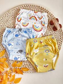 1pc Baby Training Pants, Washable Diaper Cover, Baby Potty Training Cloth Diaper, Breathable Diaper Cover (Random Color Pattern) - Transitional Training Pants: With Less Absorbency Than Disposable Diapers, Helps Baby Feel Wetness And Express Potty Needs, Between Disposable Diapers And Regular Underwear, Cannot Replace Disposable Diapers - Multicolor - View 7