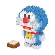 Doraemon Bloques de construcción de micropartículas con figura de Doraemon Nobita de anime, juguete de ensamblaje para niños y niñas, regalo lindo