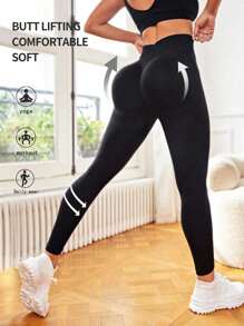 Sport Seamluxe Seamless Women Solid Color Ruched Butt Casual Sports Leggings