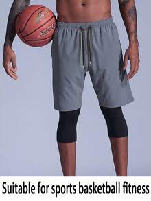 3-Piece Men's Fashionable Sports Shorts With Zippered Pockets, Quick Drying, Breathable, Sweat Absorbing, Suitable For Running, Cycling, Hiking, And Swimming, Perfect For Summer Training And Outdoor Activities, Plus Size Shorts - Nhiều màu - Xem 5