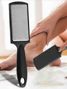 1pc Foot Scrubber Foot File Foot Rasp Hard Skin Callus Remover Stainless Steel Foot Grater Foot Care Pedicure Tools - Black - View 1