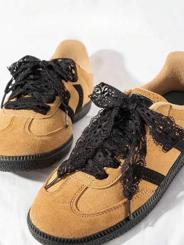 1 Pair Ins Style Korean Lace Shoelaces, Multipurpose Shoe Accessory For Sports, Casual And Dress Shoes (Shoes Not Included)