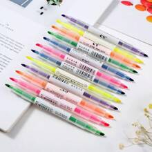 Set da 6 colori Evidenziatore a doppia punta, pennarelli fluorescenti per disegno, forniture per ufficio e scuola, utili per studenti, graffiti e dipinti ad acquarello