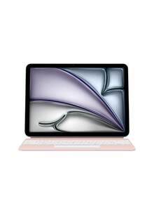 适用于 iPad Air 11/13 英寸 M3/2025/A16 第 11/10 代键盘保护套，也兼容 iPad Pro 11 英寸/12.9 英寸/13 英寸 M4/M2 第 6/5/4 代/10.9 英寸 第 3/2 代，智能保护套，支持无线多点触控，带背光，磁吸粉色