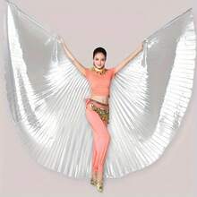 1 件肚皮舞翅膀,舞蹈翅膀舞台表演道具 360 度斗篷蝴蝶翅膀金色斗篷,街头摄影,派对,狂欢节服装,性感夜总会服装万圣节 - 翅膀 - 查看 4