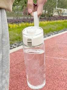 1 件 350/550/800ml 透明水瓶、杯子、夏季旅行水瓶，带翻盖和防漏嘴，便携式简易塑料饮料瓶，可重复使用的补水杯，适用于运动、健身房、办公室、学校、户外活动、夏季必需品 - 彩色 - 查看 5