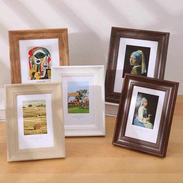 6 7 8 Inch American Style Multi Color Natural Wood Photo Frame With Glass Vintage Picture Frames For Wall Or Tabletop Display Wall Decor