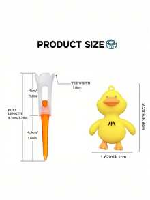 1 Piece With Cute Lost-Proof Golf Tee - Perfectly Decorated Bag & Durable Tournament, Cute Duck Pendant, Soft Glue Head Accessories, Ideal Gift For Golf Lovers - White/Blue/Yellow