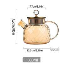 1pc Thick Glass Cold Water Pitcher, Large Capacity Juice Carafe, High Borosilicate Glass Amber Color Iced Tea Pot For Home Use - Gold - View 14
