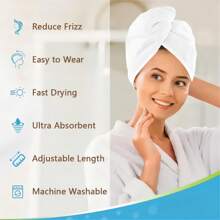 Ultra Fine Fiber Women's Super Absorbent Quick Drying Hair Towel, Buckle,Anti Frizz,1pc Back To SchoolHair Bonnet