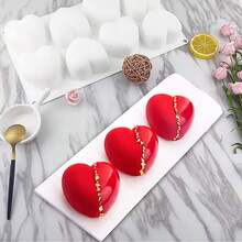 3D Silicone Molds For Chocolate, 8 Cavities Mousse Cake Mold 3D Heart Shape Silicone Dessert Bakeware Moulds For Chocolate, Mini Cake, Dessert, Pastry, Brownie Jelly Fondant, Valentine's Day Party, Home Decor, Home Gifts - White - View 5