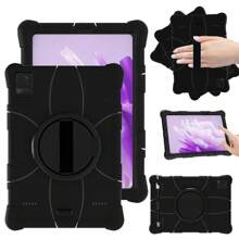 Custodia protettiva universale per tablet da 9,7" a 11,5" con supporto e cinturino da 360°, antiurto, include una penna stilo, guscio protettivo in silicone morbido e personalizzabile, compatibile con iPad, Teclast e altri marchi, dimensioni: 17,5x25,6 cm (9,7", 9,8", 10,1", 10,3", 10,4", 10,6", 11", 11,5" ecc. escluso il tablet)