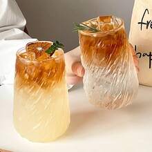 1 chiếc cốc thủy tinh đựng cà phê dung tích lớn sáng tạo, cốc nghệ thuật Latte cao cấp, cốc thủy tinh đựng đồ uống lạnh dày, cốc thủy tinh đựng cà phê lớn, cốc đựng đồ uống lạnh trong suốt chất lượng cao, cốc nước chịu nhiệt dùng tại nhà khi quay lại trường - Trong sáng - Xem 6