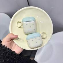 简约小紫花花卉图案浅蓝色和米色撞色亮面防震保护套适用于 1 2 3 4 Pro - 彩色 - 查看 2