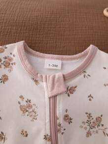 Summer Fresh Sweet Female Baby Clothes Floral Print Crew Neck Short Sleeve Comfortable Jumpsuit Everyday Casual Wear Girl Clothes One Piece