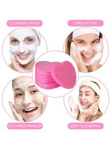 SHEIN X Milania 50-Count Facial Sponges Compressed, 100% Natural Cellulose Face Sponge Professional Cosmetic Spa Sponges For Face Cleansing, Exfoliating Mask, Makeup Removal For Travel And Home