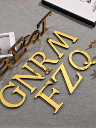 1 PIEZA Letras de espejo acrílico reflectante, Calcomanías de arte 3D de diseño personalizado, Adecuado para paredes de sala de estar, baño, oficina en casa, Decoraciones de pared, Decoraciones de Año Nuevo, Declaración romántica del Día de San Valentín