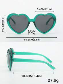 1 pièce Lunettes de mode vintage en forme de cœur Y2K, pour les vacances, les fêtes et les rassemblements, pour les vacances d'été à la plage, l'extérieur et les voyages
