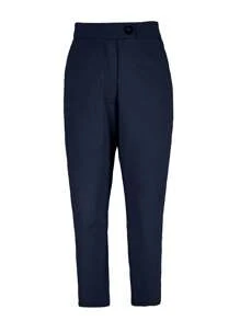 Women's Solid Color Slim Fit Casual Work Pants - Navy Blue - View 2