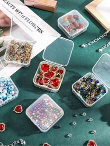 10 件迷你塑料收纳盒，透明珠子收纳盒，用于收集小物品、珠子、珠宝、名片、游戏卡、女士工艺品收纳整理器旅行必需品礼物返校