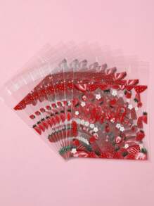 50/100Pcs Strawberry Theme Self-Sealing Candy Bag,Gift Bag,Gift Wrapping Bag,Strawberry Party Favor Bag,Treat Bag,Snack Chocolate Biscuit Baking Bag,Donut Bag,Candy Wrapping Bag,Packaging Bag,1st Birthday Party Supplies,Wedding Decor,Bridal Shower Favors,Babyshower Supplies,Strawberry Theme Birthday Party Decor,Gender Reveal Party Supplies,Holiday Party Decorations