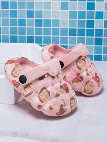 1 Pair Baby Girls Comfortable Casual Fashion Lightweight Breathable Cute Cartoon Print Beach Sandals, Suitable For Summer - Pink - View 6