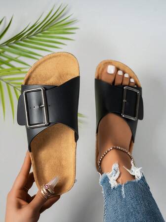Women's Casual Fashion Multi-Function Indoor Outdoor Flat Sandals, Adjustable Strap, Thick Durable Breathable Round Toe Open-Toe Sandals, For Spring & Summer