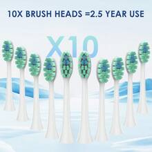 sejoy Rechargeable Electric Toothbrush 10 Brush Heads 5 Modes Travel Case - White - View 8