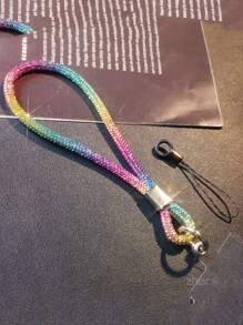 1 pieza Cordón de teléfono móvil con rhinestones, accesorio de moda de sujeción manual para decorar la funda del teléfono móvil como regalo para mujeres, madre, familia, amigos, cumpleaños, festividades