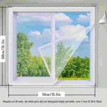 1pc Summer Mosquito Net For Windows, Hook And Loop Self-Adhesive, Curtain Door Screen No Punching Whole Covered Window Mesh, Breathable And Transparent Mosquito Net, Suitable For Different Doors And Windows, No Punching, Self-Adhesive Installation, Removable And Easy To Clean