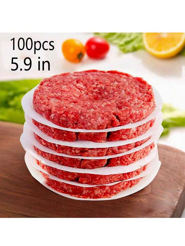100pcs Parchment Paper 5.9in Non-Stick Parchment Paper For Individual Burger Cookies And Other Food Storage Frozen Kitchen Gadgets Kitchen Items Kitchen Accessories Household Kitchen Items