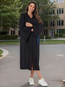 Toga de graduación de bachiller, toga de maestría - Negro - Ver 2