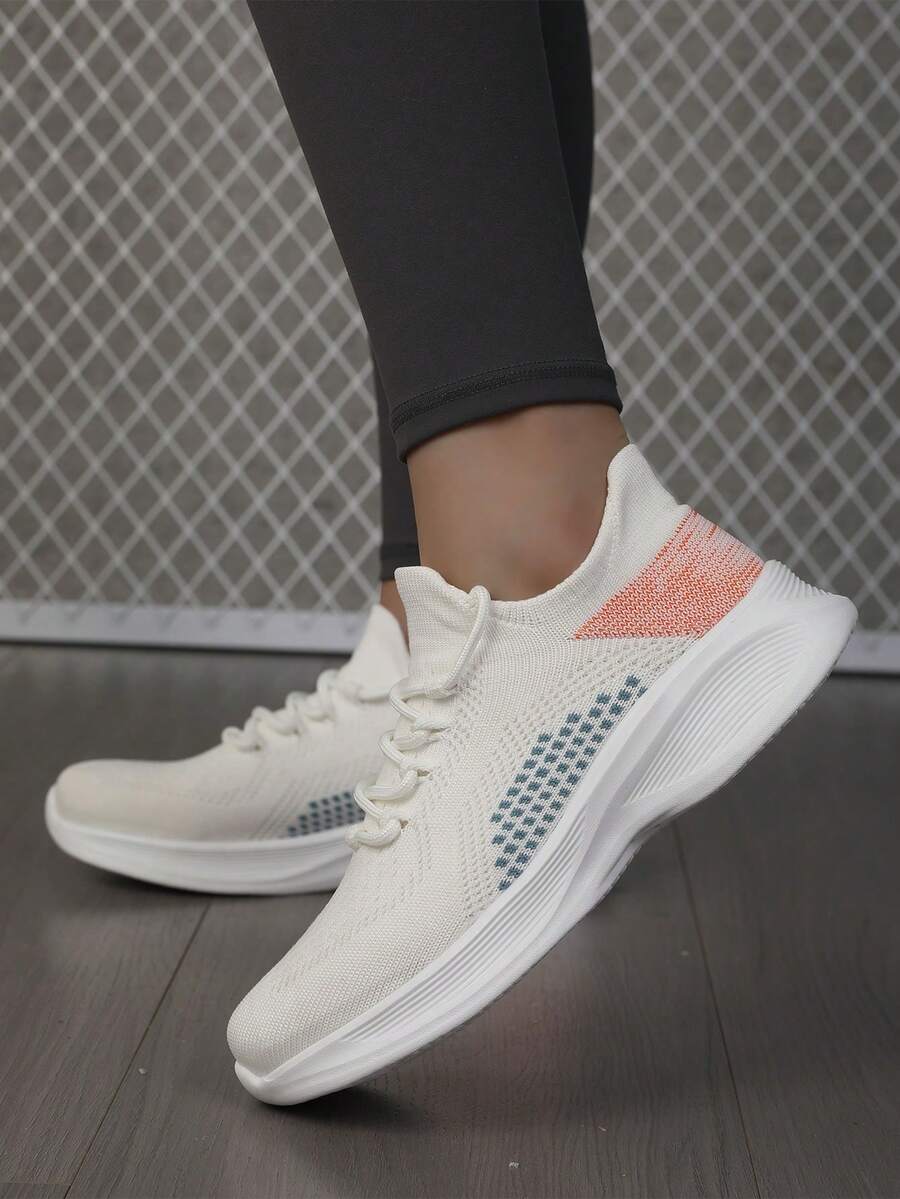 Women's Breathable Running Shoes, Summer Colorblock Casual Sports Sneakers, Knit Mesh Upper Versatile Women Shoes - Multicolor - View 1