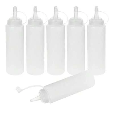 1Set (4pcs) 250ml Squeeze Bottles, Spray Bottles, Leakproof & , Scaled For Sauces, Dressings, Mustard, Ketchup, Etc.