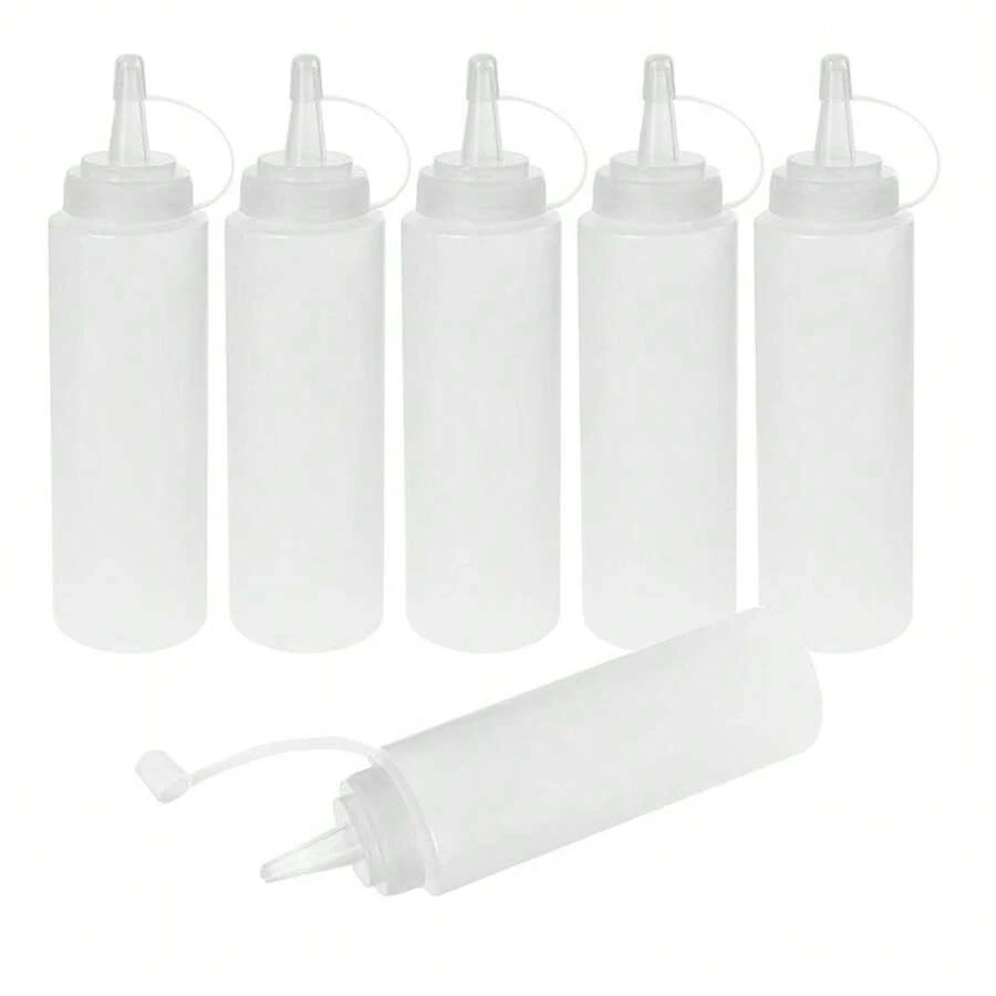 1Set (4pcs) 250ml Squeeze Bottles, Spray Bottles, Leakproof & , Scaled For Sauces, Dressings, Mustard, Ketchup, Etc. - Clear - View 1