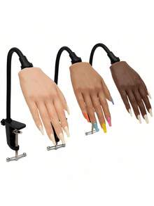 Nail Practice Hand For Acrylic Nails Silicone Hands Training Fake Nail Hand Model,Nail Art Beginner Kit Training Tools, Upgrade DIY Nails Display Manicure Supply