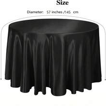 3pcs 57-Inch Round Satin Tablecloth, Black Round Table Cover Suitable For Wedding, Party, Banquet, Meeting, Celebration, Ceremony, Birthday Party Decoration
