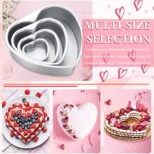 1 Piece Heart Shaped Anode Cake Baking Mold, 4/5/6/8 Inch Aluminum Non-Stick Anode Mold With Removable Bottom, Perfect For Valentine's Day, Christmas Birthday, Wedding, New Year Celebrations, Suitable For Cake Shops, Home-Made Cakes, Chiffon Cakes, Cheesecake Making | Elegant Cake Decoration | Aluminum | Kitchen Baking Mold | Mousse Cake Baking Tools | Baking Accessories | Cake Mold