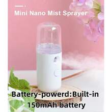 Instrument hydratant, Nano Spray, Beauté du visage, Machine à pulvérisation à froid, Chargement portable pour usage domestique, Petit visage à la vapeur, Alimenté par batterie : batterie intégrée 150mAh