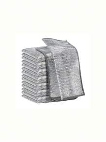 6pcs/12pcs,Double Layer Wire Cleaning Cloth, Multipurpose Scratch-Free Wire Rags, Wire Miracle Cleaning Pads, Reusable Wire Dishwashing Cloths For Kitchen, Sinks, Pots And Pans